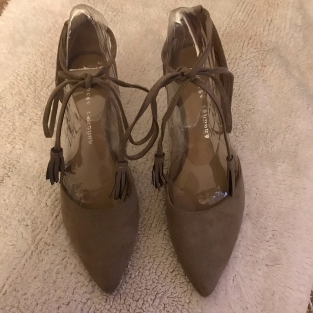 Chinese Laundry Ankle Wrap Tie with Tassel Shoes